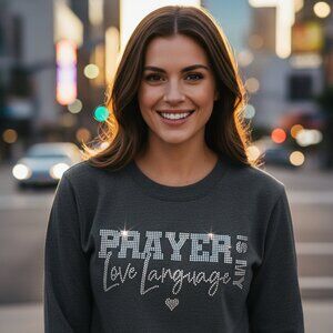 Prayer is my Love Language Rhinestone graphic